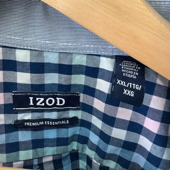IZOD Long Sleeve Checkered Plaid Pattern Button Down Shirt XXl - Picture 3 of 9